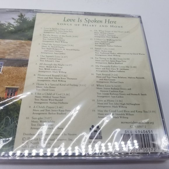 Mormon Tabernacle Choir Music CD Love is Spoken Here Songs of Heart and Home - Picture 10 of 11